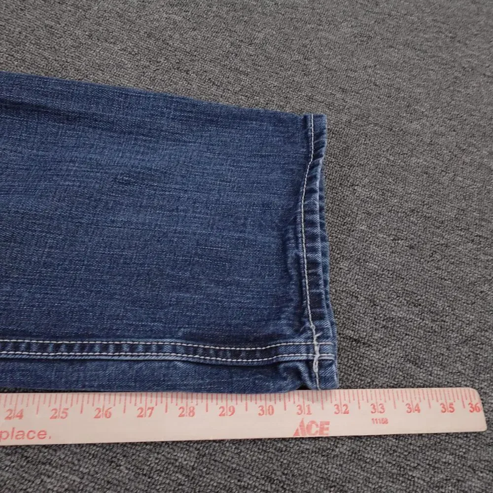 Cinch Jeans Mens 35x32 Blue Medium Wash Relaxed Bootcut Distressed Denim MB92834